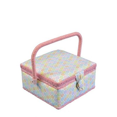 Small Sewing Box - Pink & Pastel Dots