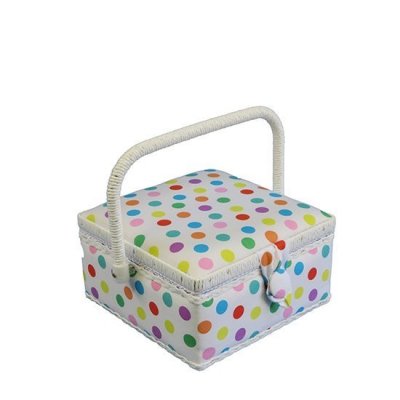 Small Sewing Box - White With Bright Spots GB1206