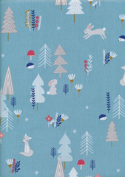 Andover Fabrics Forest Talk By Cathy Nordstrom - Forest Talk Blue A8485-B