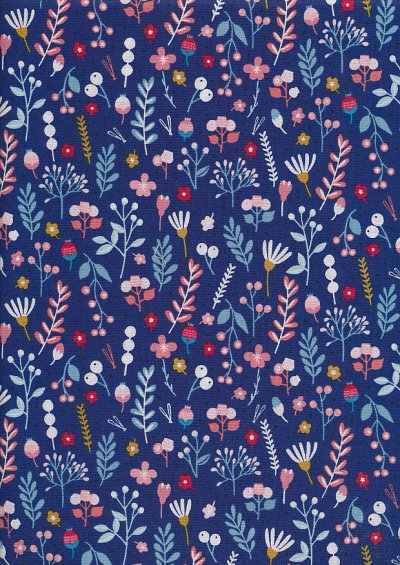 Andover Fabrics Forest Talk By Cathy Nordstrom - Mountain Flora Blue A8488-B