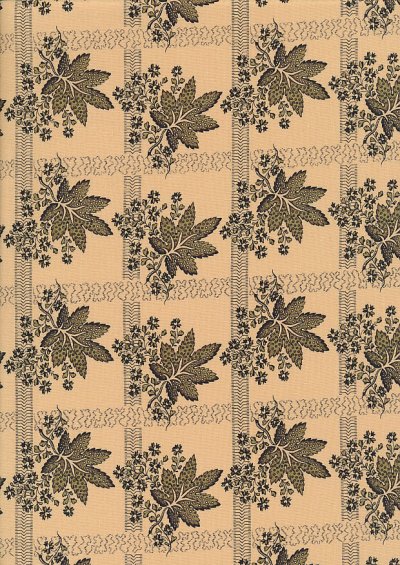 Andover Fabrics By Kathy Hall & Margo Krager - Brown Leaf Gold