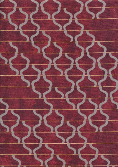 Andover Fabrics Gilded Designs By Lizzy House & Lonni Rossi - Interlaced Squiggles Red
