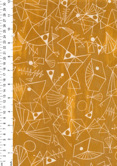 Andover Fabrics Print Making By Lizzy House - Benjamin Orange