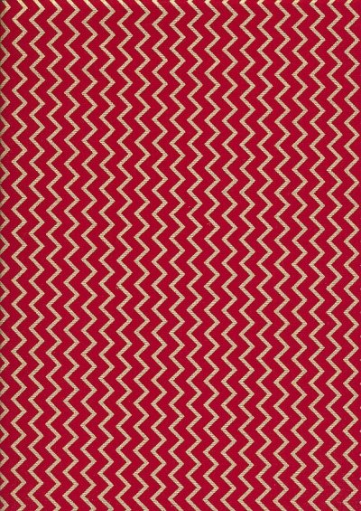 Christmas - Red With Gilded Zig-Zag