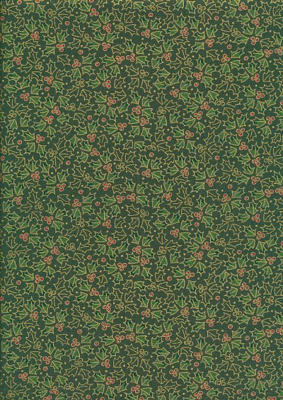 Craft Cotton Co - Christmas Holly Green Met 21