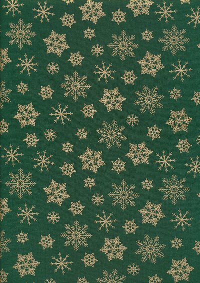 Craft Cotton Co. - Metallic Christmas Snowflakes Green