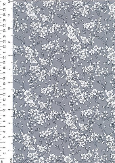 Quality Cotton Print - Flower Burst On Grey