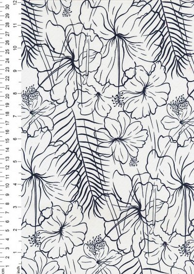 Cotton Print - 88691 Floral Sketch On Cream