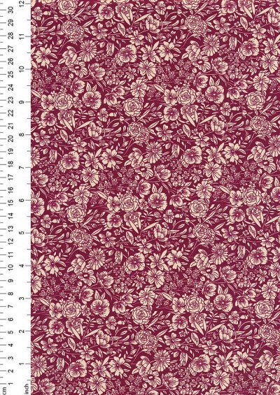 Rose & Hubble - Quality Cotton Print CP-0858 Claret