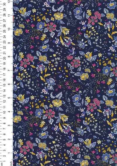 Rose & Hubble - Quality Cotton Print CP-0815 Navy