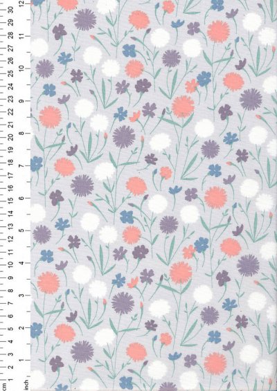 Quality Cotton Print - Floral Sketch Lilac