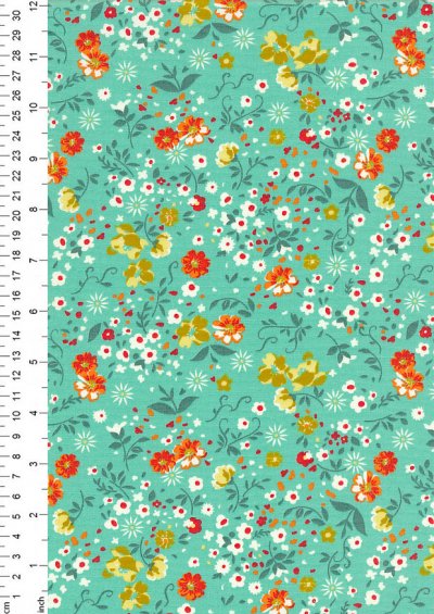Rose & Hubble - Quality Cotton Print CP-0709 Green