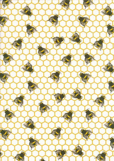 Rose & Hubble - Quality Cotton Print Bees CP0837 Ivory