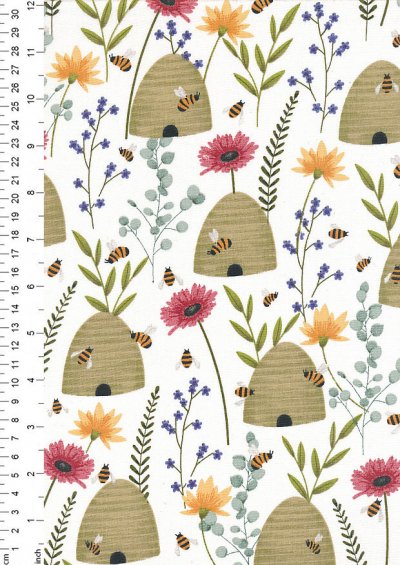 Craft Cotton Co - Bees Floral  Beehive Floral