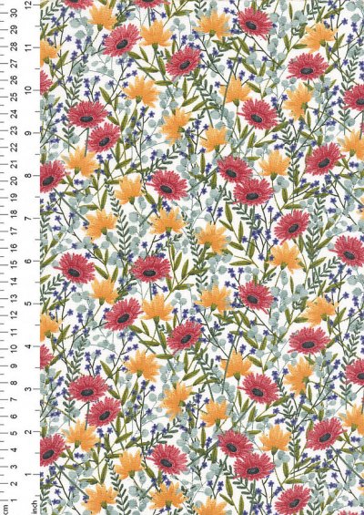 Craft Cotton Co - Bees Floral  Floral Multi