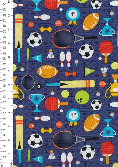 Craft Cotton Co - Sports Day Sports Day Navy