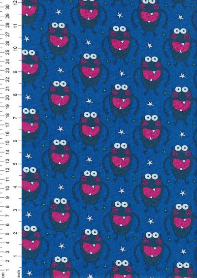 Craft Cotton Co - Monsters Monsters  Navy blue