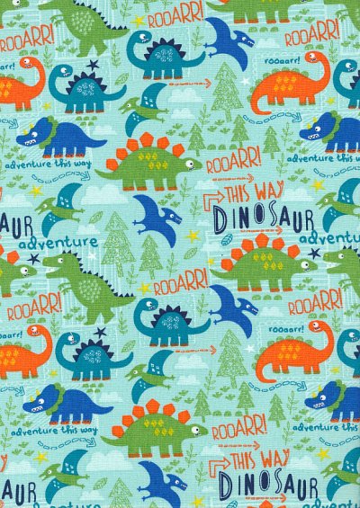 Craft Cotton Co - Dinosaur Adventure Dinosaur adventure Blue
