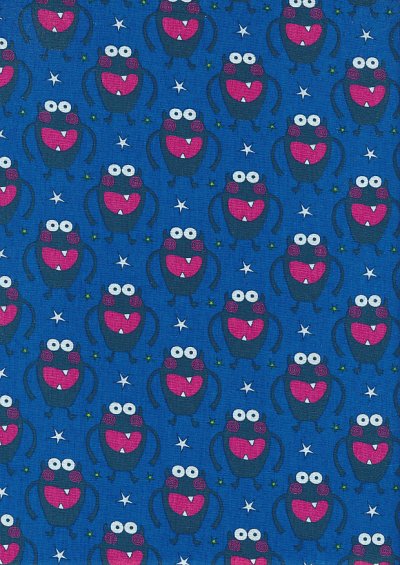 Craft Cotton Co - Monsters Monsters  Navy blue
