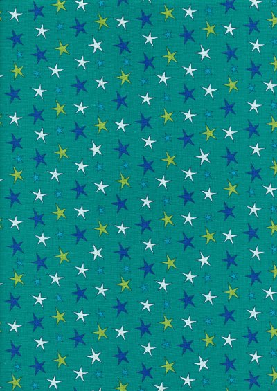 Craft Cotton Co - Monsters Monsters Stars Jade