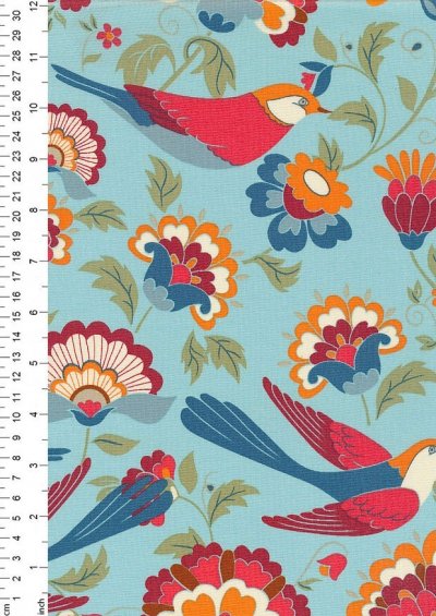 Craft Cotton Birdhouse - Large Bird & Flower Turquoise