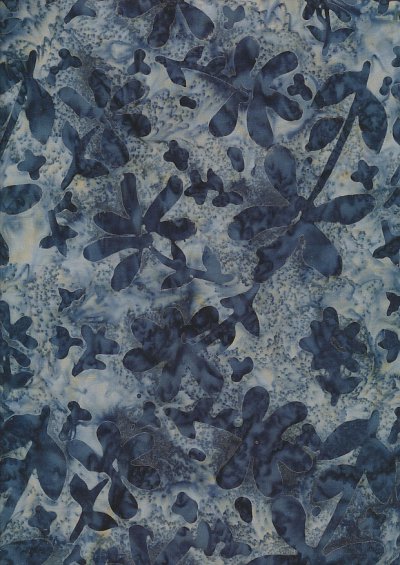 Doughty's Exclusive Bali Batik - Pressed Flowers Blue On Grey