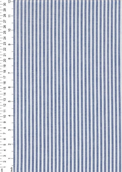 Cotton Chambray Stripe - Blue & White