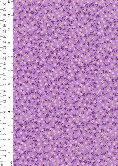 Poly Cotton Print - Ditsy Floral On Lilac