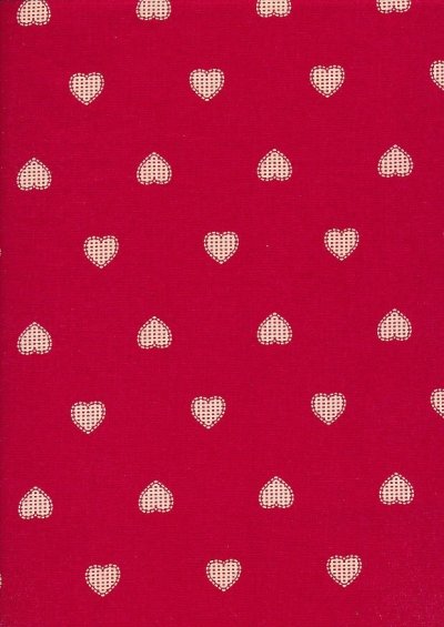 John Louden Scandi Christmas - Cream Hearts Red