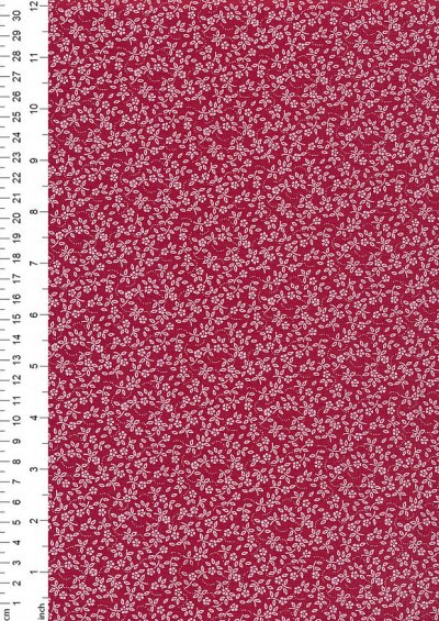 Poly/Cotton - Floral Ditsy Cherry Red Design 16