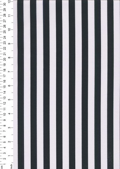 Poly/Cotton - Large Stripe Black White