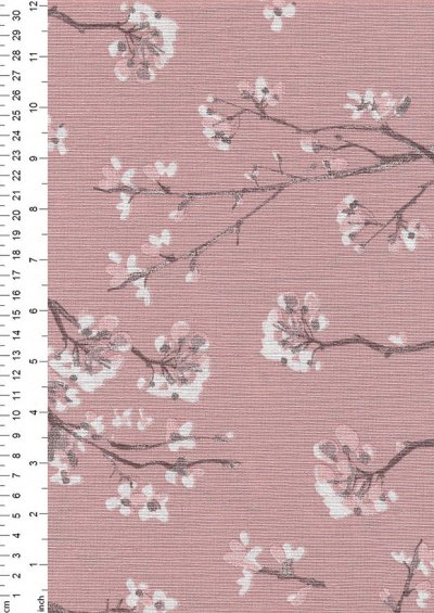 Linen Look Cherry Blossom - Pink 37243