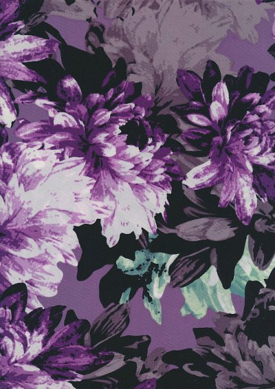 John Kaldor Chiffon - Hermione Flower Purple/ Aqua 3735