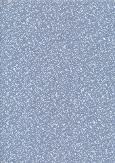 Poly/Cotton - Floral Ditsy Chambray Blue Design 18