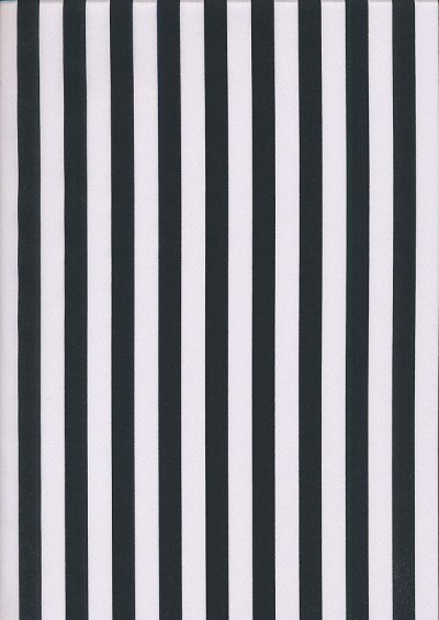 Poly/Cotton - Large Stripe Black White