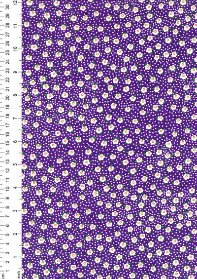 Poly Cotton - Flower Dark Purple