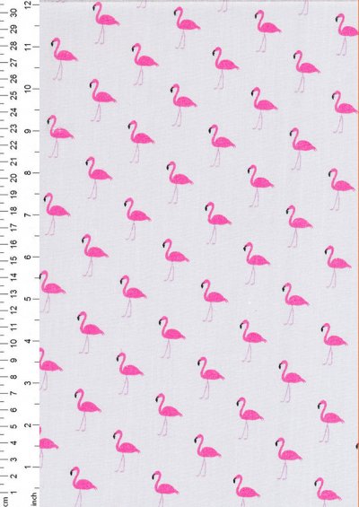 Poly Cotton Small Flamingo Pale Grey