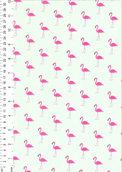 Poly Cotton Small Flamingo Pale Green