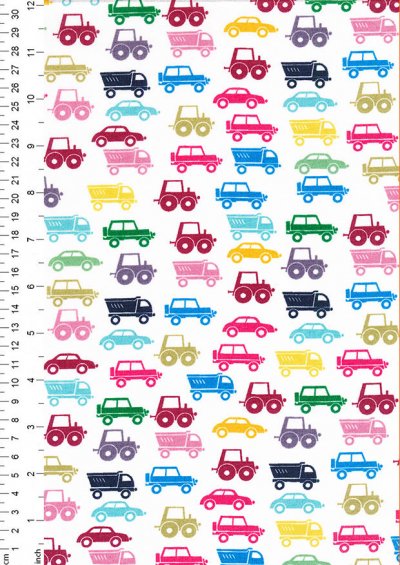 Poly Cotton Vehicles Multicoloured