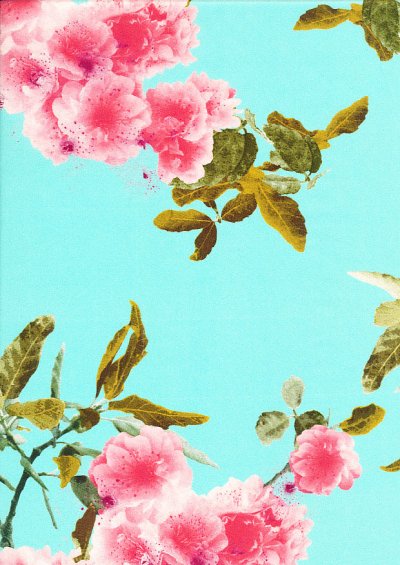 Lady McElroy Cotton Lawn - Blossom Reflections Aqua 1069