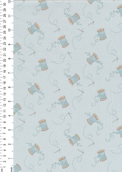 Edytar Sitar Of Laudry Basket Quilts For Andover Fabrics - Sewing Bird Thread Lake 1605 Col B