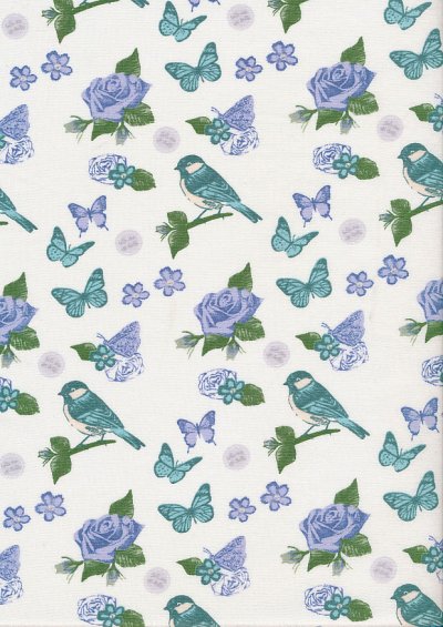 Fabric Freedom - Butterflies & Birds Collection FF242-2 CREAM