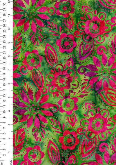 Fabric Freedom Bali Batik Stamp - Green 157/d