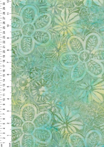 Fabric Freedom Bali Batik Stamp - BK 406/A Turquoise