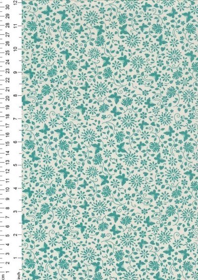 Fabric Freedom - Reverse Negative Blender Mint On Ivory FF26 Col 23
