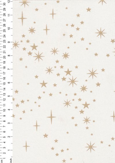 Fabric Freedom Christmas - Gold Stars Ivory