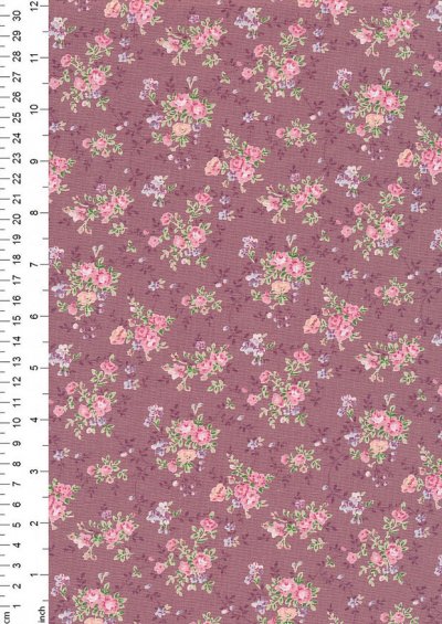 Fabric Freedom Daydream - Ditsy Floral Sprig On Dusty Pink