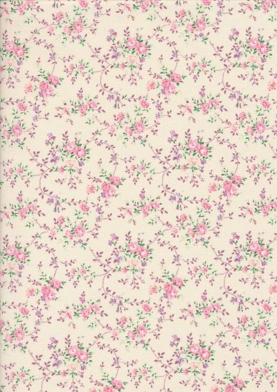 Fabric Freedom Daydream - Ditsy Floral Sprig On Buttermilk