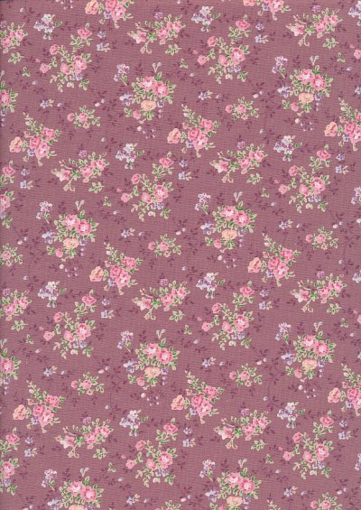 Fabric Freedom Daydream - Ditsy Floral Sprig On Dusty Pink