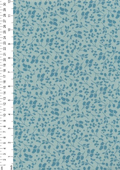 Fabric Freedom Floral Shadow - Turquoise Sprig FF10-5